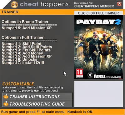 lua - (VKF4) Key set for ULTIMATETRAINER&92;F5 - EQUIPMENT. . Payday 2 ultimate trainer